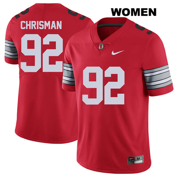 Ohio State Buckeyes Women's Haskell Garrett #92 Red Authentic Nike 2018 Spring Game College NCAA Stitched Football Jersey VO19Z88YO